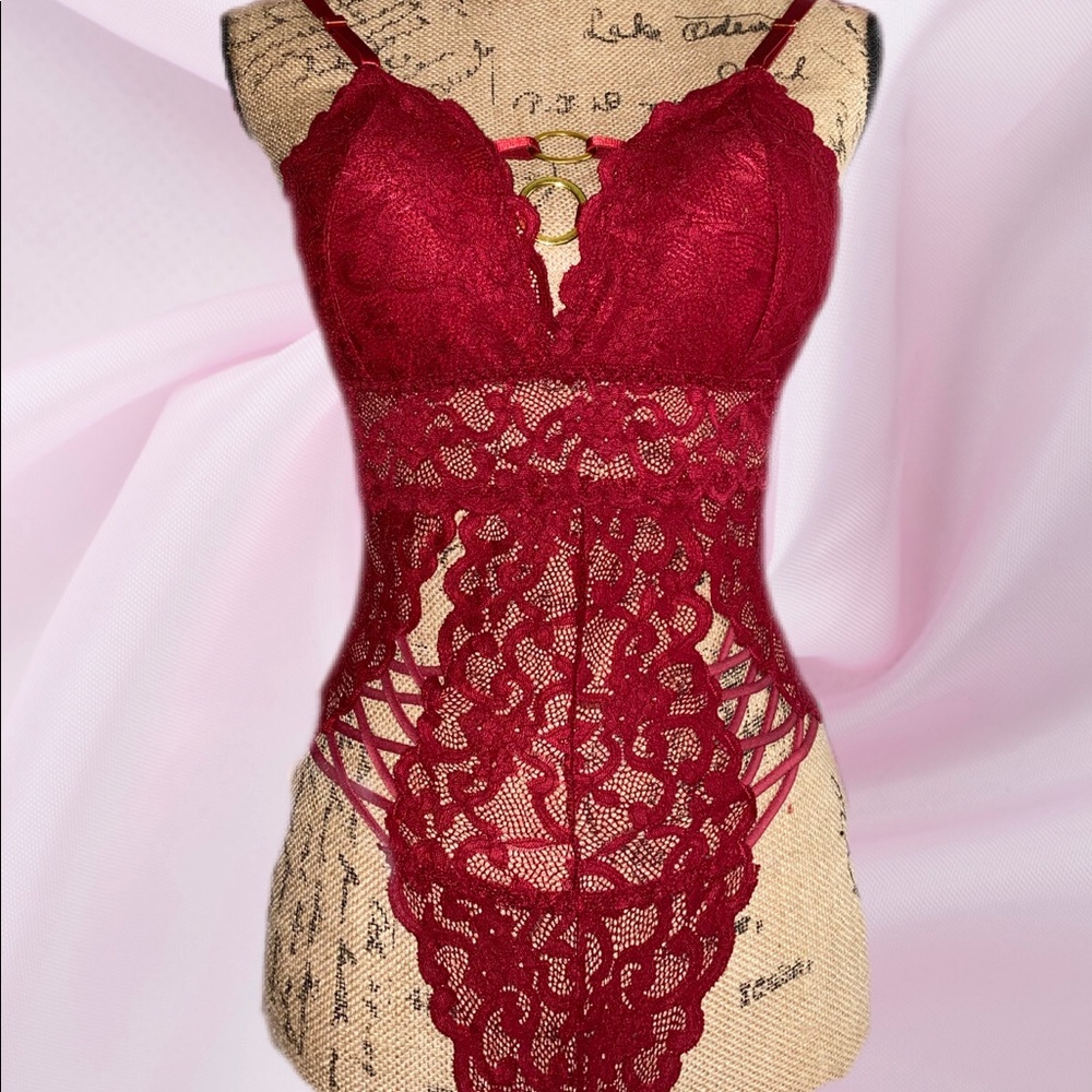 Burgundy Lace Lingerie!!